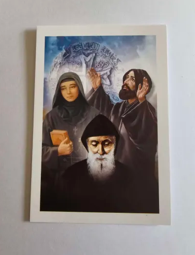 Prayer Card – Saint Sharbel, Saint Rafqa, and Saint Nimatullah