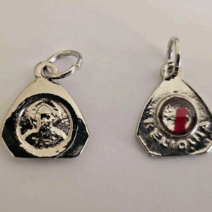 Saint Sharbel Third-Class Relic Medal – Triangular Design